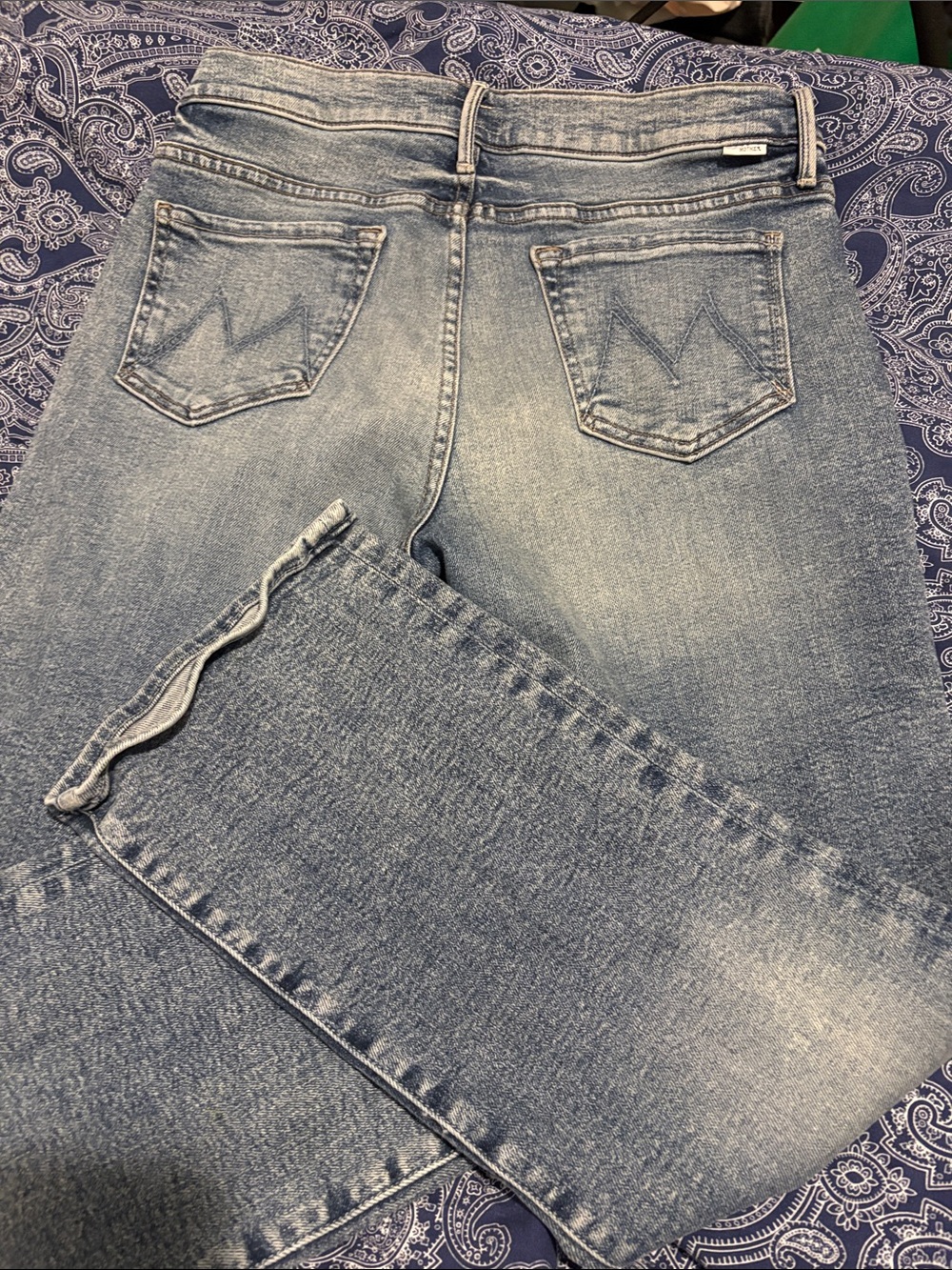 MOTHER Straight Leg Jeans in Light Blue Wash
